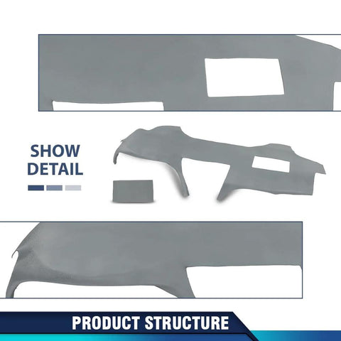 Gray PIT66 TPE dash cover bezel set for Toyota Camry 2007–2011 instrument panel; multiple dash panels shown.