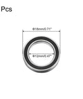 Deep Groove Ball Bearing Set 12 x 18 x 4mm With Double Rubber Seal Chrome Steel Black 4 Pack for small motors and RC cars.