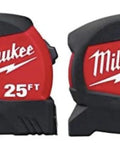 2 Pack 25 Foot Wide Blade Tape Measure With One Half Inch Durable Nylon Protected Blade, Compact Pocket Design, red case