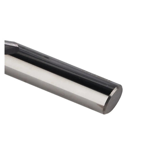 Close-up of Precision Professional Grade Heavy Duty 2 Flute Compression Spiral Carbide Router Bit with smooth finish.
