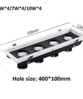Top Shelf Quad Head Gimbal Recessed Lights 4 Pack Swivel Led Spotlights with dimensions 428mm x 128mm x 90mm for modern interior use.