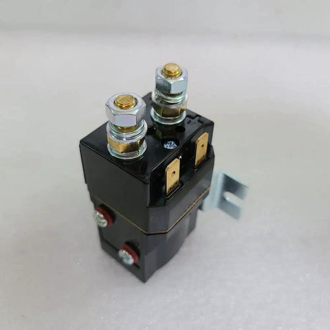 Jwdaun Dc Solenoid Relay Contactor Sw60 For Electric Vehicles And Golf Carts 12V 24V 48V 80A with M6 studs and terminals.