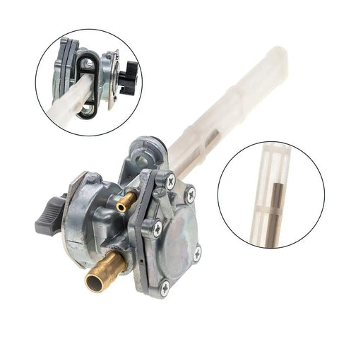 Fuel Valve Petcock Replacement For Vulcan 800 VN800E VN800B VN800A ZR1200 And ZRX1200R Models, with close-up of nozzle and filter