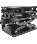 Premium XYZ Manual Translation Stage Rock Solid Platform For Laser Marking And Precision Alignment featuring anodized black metal with smooth sliding axes.