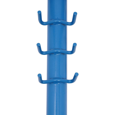 Heavy Duty Bead Roller For Sheet Metal Fabrication stand hooks, blue metal stand detail with hooks, manual beading tool accessory