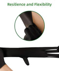 Black nitrile disposable gloves, large size, latex-free, pack of 100 for food handling or industrial use