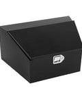 Heavy Duty 36 Inch Trailer Tongue Tool Box With Angled Sloped Lid Steel Storage Chest Built Tough As Nails For Rv Gear Trailers And Camping Organization Rig Ready Hitch Accessory, black steel with lock.