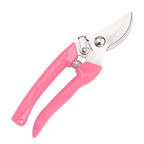 Pink Handled Bypass Garden Scissors For Flowers Herbs Roses And Small Pruning Jobs Lightweight Stainless Steel Garden Shears With Safety Lock