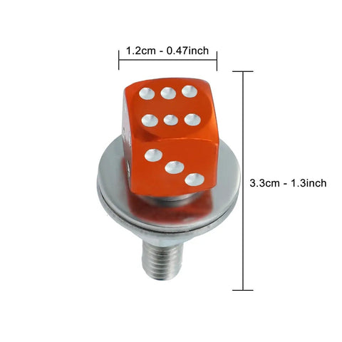 Dice License Plate Screws Set Aluminum Alloy Decorative Fasteners For Cars Motorcycles And Trucks Bolt Frame Mounting Kit Orange 4 Pcs