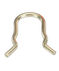 U-shaped metal clip with silver finish, automotive retaining fastener.