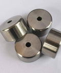 2 pcs water jet poppet seats; stainless steel round discs with central hole.