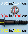 Heavy Gauge Generator Alternator Adjuster Kit With No Sweat Nut Bolt Swap For Kia And Hyundai Rides, bolt and washer dimensions