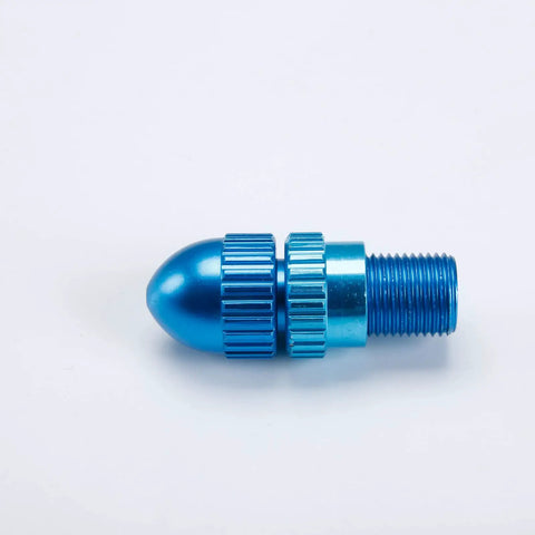 Top Shelf Pneumatic Spray Gun Replacement Parts Straight Up Compression Spring And Smooth Paint Knob Plug And Play Quick Swap Hardware For Diy Painting And Shop Work, blue aluminum paint knob detail.