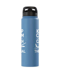 Hydration Gear Insulated Stainless Steel Water Bottle for Sailplane Pilots and Glider Club Members, blue, standing up