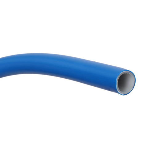 Heavy Duty 1/2 Inch Blue Air Compressor Piping Tube 200 Foot Hose Kit showing flexible blue composite tubing close-up.
