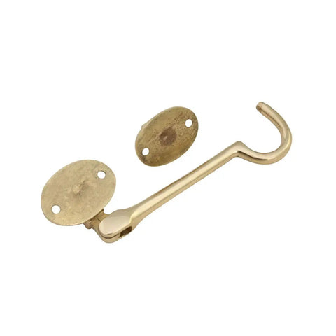 Durable Brass Storage Hook With Swivel Eye Latch For Cabinets And Doors, Easy Install, Rust Resistant, Versatile Four Inch Pivot Hook And Eye