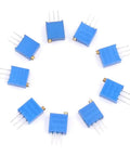 120 Piece 100K To 500K Ohm 3296W Multiturn Trimmer Potentiometer Set arranged in a circle on white background