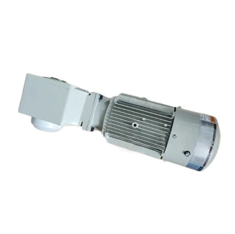 Killer Heavy Duty Motor Gear Reducer For Industrial Machinery Smooth Speed Reduction And Reliable Torque Control Built Tough To Crush Demanding Tasks Sealed Tight And Ready To Roll, gray steel unit with electric motor.
