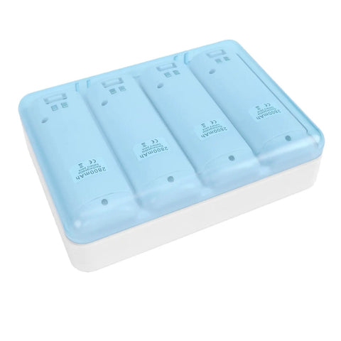 4 In 1 Remote Battery Charging Station With 4 Pack 2800mAh NiMH Rechargeable Batteries, USB Cable, And LED Indicator