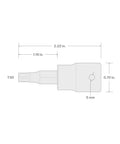 3/8-Inch Drive Torx Impact Bit Socket T30 with Precision Geometry and Two-Piece Design, dimensions illustration diagram