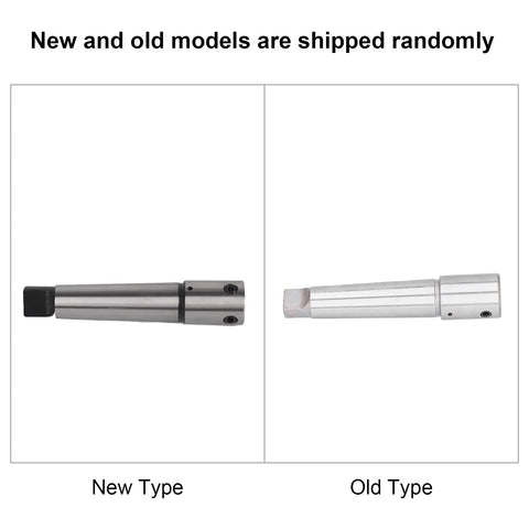 Two Morse taper drill arbors: left new type MT4-19.05mm steel R8 adapter; right old type.