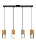 Adjustable Pendant Light Fixture In Frosted Gold Glass, Modern Farmhouse Chandelier With Four E26 Bulbs For Kitchen Island