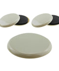 8 Pack Heavy Duty Furniture Sliders Reusable Glide Discs For Chair Couch Table Legs smooth beige glide discs on white background.