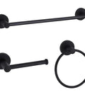 Slick Black Bathroom Hardware Set Wall Mounted 24 Inch Towel Bar Adjustable Toilet Paper Holder Towel Ring modern design