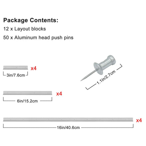 Nail Your Stained Glass Panels With This Slick Layout Block System Featuring 12 Square Templates In 16 6 And 3 Inch Sizes Plus 50 Aluminum Push Pins.