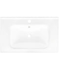 HAOCHRYSYPH Ceramic Basin, Sink Only, White, 27.83 x 18.70 x 7.00 in, top view with central drain hole.