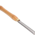Wood lathe chisel with beach wood handle and silver steel blade for turning