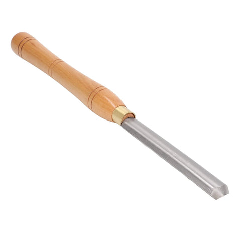 Wood lathe chisel with beach wood handle and silver steel blade for turning