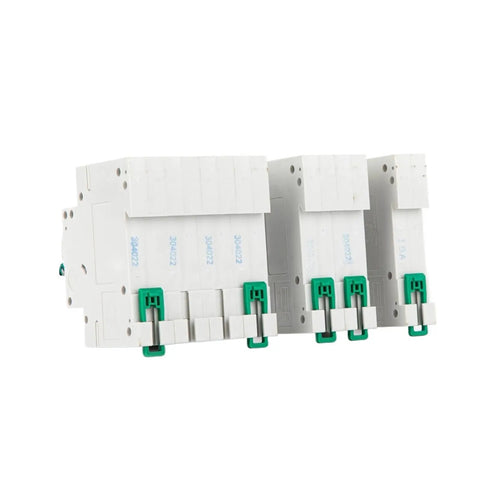 4P MCB Miniature Circuit Breaker With 1000V Voltage Rating And 6KA Fault Current Capacity, white plastic, din rail mount design