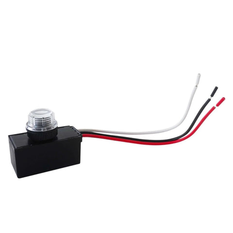 Auto On Off Dusk To Dawn Photoelectric Sensor Switch 12V DC 10A Outdoor Lighting Control, showing wires and sensor components