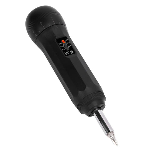 Ftvogue Adjustable Torque Screwdriver With Preset Control Tool and S2 Bits for Circuit Board Assembly and Electrical Repairs Delicate Precision Work Up to 0.6Nm showing a soft grip handle with torque settings.