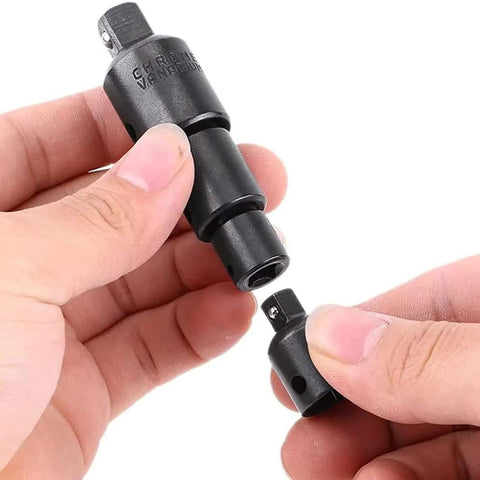 Close-up of CR-V steel 1/2 in drive to 3/8 in male impact socket adapter