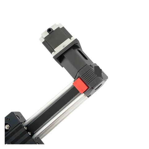 Heavy Duty Belt Driven Motorized Linear Stage With Tight Zero Gap Sliders And Dust Covered Rails For Bulletproof 3D Printer Swaps, angled view.