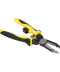 Multi Function Wire Stripper And Crimping Pliers With Safety Latch For Electrical DIY Projects, yellow and black grips