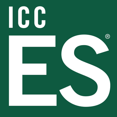 ICC ES logo with green background and white text