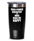 Large 20 Oz Insulated Tumbler With Lid Black For Hot Or Cold Drinks Dope Gift For Rocketry And Wine Fans And Hobby Lovers