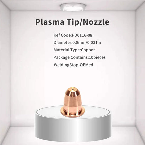 Copper plasma nozzle from 24Piece Plasma Cutter Spare Parts Kit For S25 S25K S30 S35 S45 Torches Including Electrodes And Tips