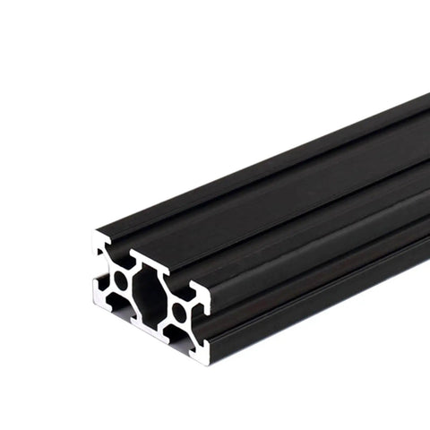 Close-up of Two Pack Aluminum 2040 V Slot Extrusion Frame Black Anodized European Standard 650mm For CNC And 3D Printer Parts