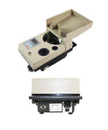 Heavy Duty Electronic Coin Counter And Automatic Sorter Wrapper Machine For Multi Country Currency, top view with digital display.