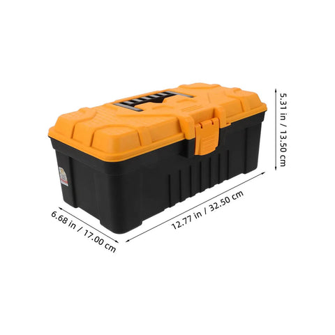Rugged Multilayer Plastic Toolbox With A Secure Snap Latch and Spacious Yet Compact Shape for easy tool transport and storage.