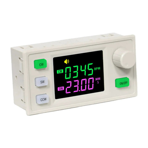 Four Wire Stepper Motor Controller With Large LCD Display For Industrial Automation, Configurable Motion Patterns And Adjustable Delay, Pro Grade Precision Control Module For Conveyor Belts, Printers, And Assembly Lines, white front view