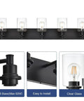 Brushed Nickel 3 Light Vanity Lighting Modern Wall Sconce Over Mirror Industrial Bathroom Light Fixture With Clear Glass Shades Dope Style Vanity Lighting For Home Hallways Entryways And Bathrooms, close-up view of E26 sockets and clear glass shades