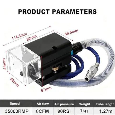 Knockout Portable Pneumatic Nick Grinder That Crushes Hard Grinding Jobs Smoothly At 30000 Rpm With 50Mm Cutting Wheel For Flat Die Cut Solid Board Dies Draws 90 Psi Air Power For Rock Solid Job Site Performance