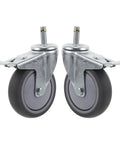 Heavy Duty Swivel Caster Wheels 2 Pack Locking Castors with steel stem and TPR wheels, designed for utility carts and shop benches.