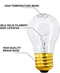 120V A15 40W Clear Appliance Light Bulbs With Medium Base For Refrigerators Ovens And Lava Lamps Heat Resistant Up To 572F Long Lasting 1500 Hour Life No Fuss