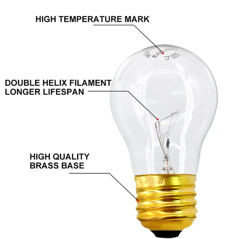 120V A15 40W Clear Appliance Light Bulbs With Medium Base For Refrigerators Ovens And Lava Lamps Heat Resistant Up To 572F Long Lasting 1500 Hour Life No Fuss